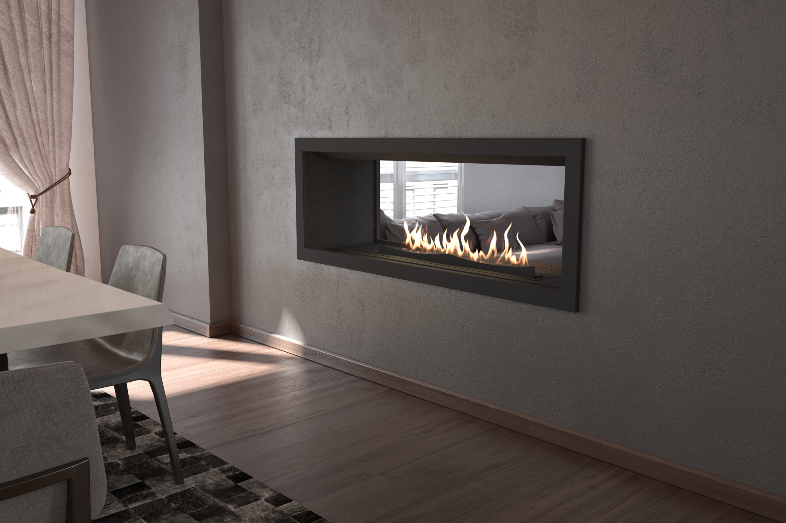 Signi Fires Double Sided Flueless Gas Fireplace