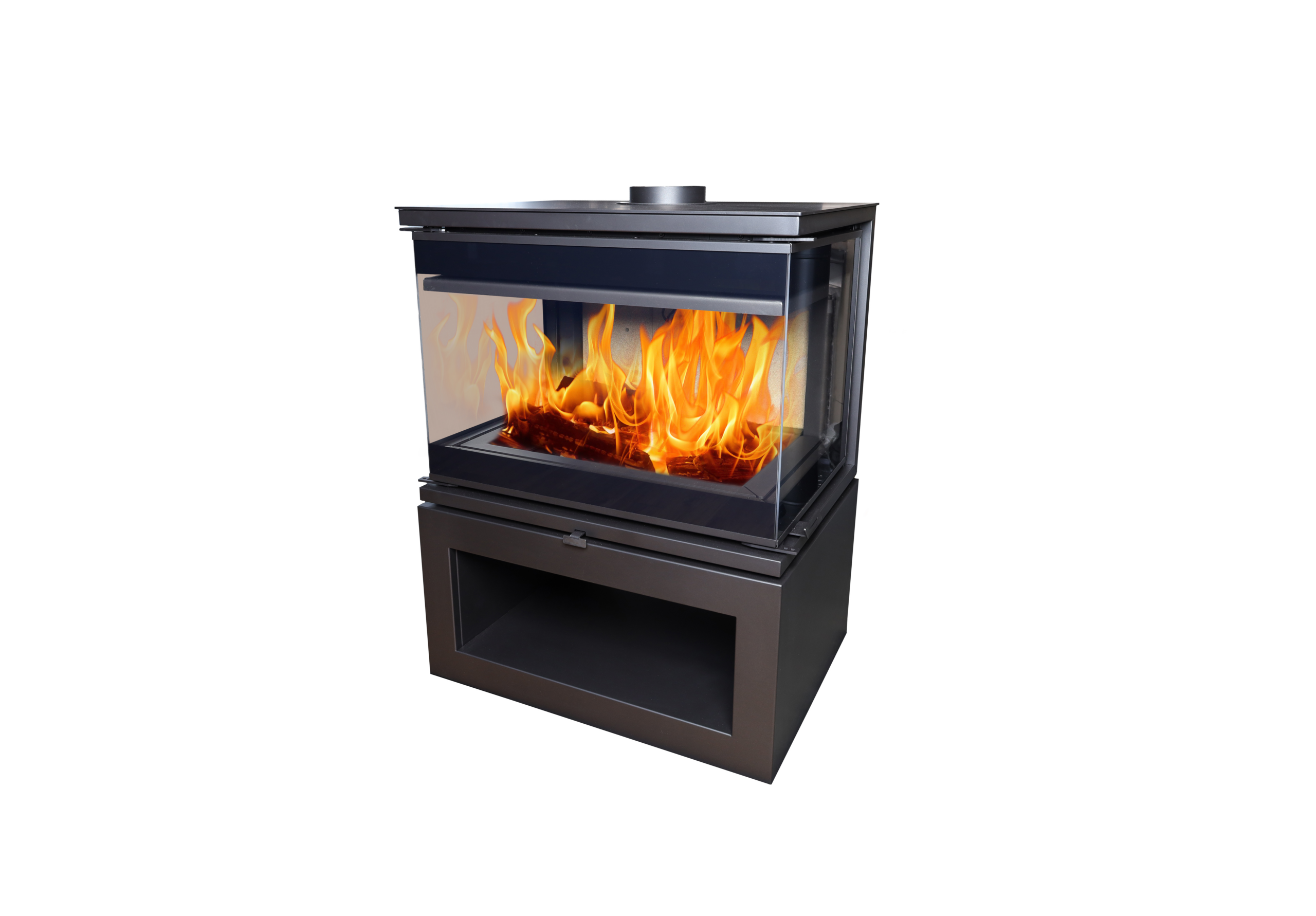 Flamm Peninsula 780 with Log Base Freestanding Fireplace (12-14kW) (Standard) – image 2