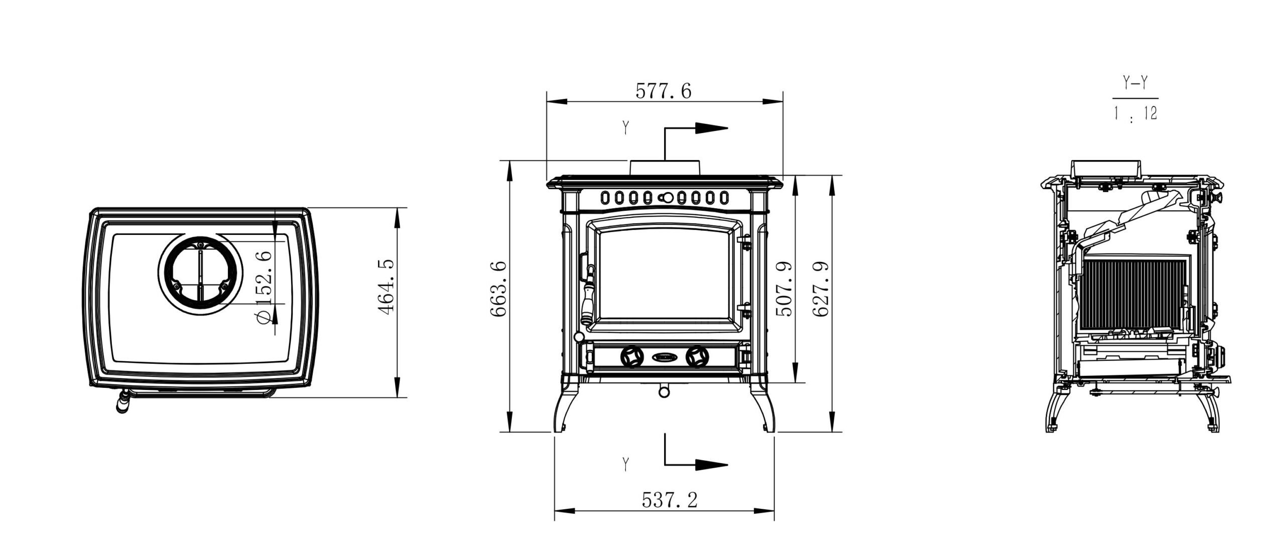 Wiking ME086 Freestanding Fireplace (9 – 11 kW) (Standard) – image 3