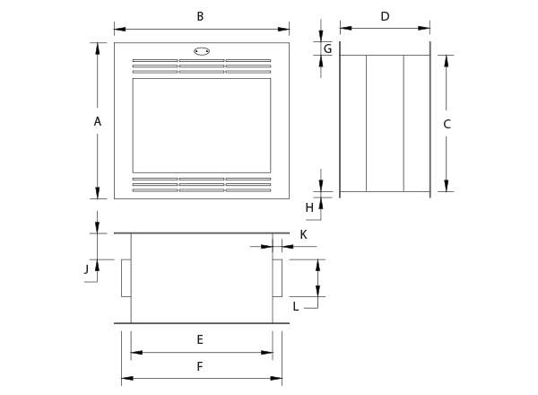 Firebox Vent Free Double Sided Model 940 Mild Steel Facade (Coal Grate) – image 3