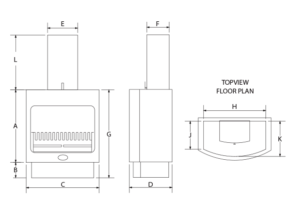 Maluti Fireplace 750 With Side Glass – image 2